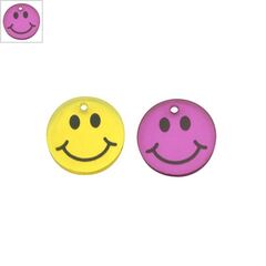 Πλέξι Ακρυλικό Μοτίφ Στρογγυλό Πρόσωπο Χαμόγελο 17mm - Μωβ Διαφανές ΚΩΔ:71460605.002-NG