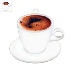 Πλέξι Ακρυλικό Μοτίφ Φλιτζάνι Καφέ 43x42mm - Άσπρο Μαρμαριζέ/ Καφέ/ Μαύρο ΚΩΔ:71460761.001-NG