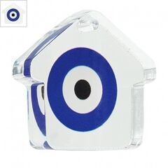 Πλέξι Ακρυλικό Επιτραπέζιο Γούρι Σπίτι Μάτι 40x37mm - Διαφανές/ Μπλε/ Άσπρο/ Μαύρο ΚΩΔ:71460908.001-NG