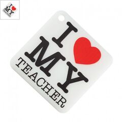 Πλέξι Ακρυλικό Μοτίφ Τετράγωνο Δάσκαλος Δασκάλα 45mm - Άσπρο/ Μαύρο/ Κόκκινο ΚΩΔ:71460962.001-NG