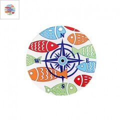 Πλέξι Ακρυλικό Μοτίφ Στρογγυλό Ψάρια Πυξίδα Μάτι 55mm - Διαφανές/ Μπλε/ Γαλάζιο/ Κόκκινο/ Multi ΚΩΔ:71461021.001-NG
