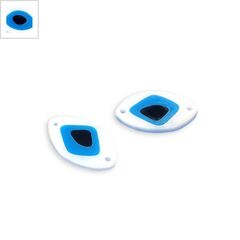 Πλέξι Ακρυλικό Στοιχείο Μάτι για Μακραμέ 15x26mm/3mm - Λευκό /Μπλε/Μαύρο ΚΩΔ:71480508.001-NG