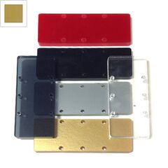 Πλέξι Ακρυλικό Στοιχείο Ορθογώνιο με 6 Τρύπες 50x20mm (Ø1.8mm) - Χρυσό ΚΩΔ:71480512.022-NG