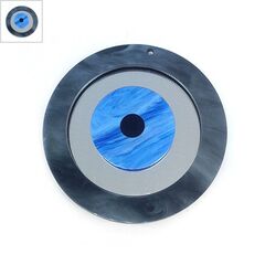 Πλέξι Ακρυλικό Μοτίφ Στρογγυλό Μάτι 80mm - Ασημί Καθρέπτης/Μαύρο Περλέ/Μπλε Περλέ/Μαύρο ΚΩΔ:71480792.001-NG