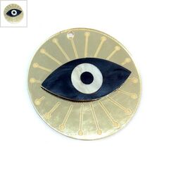Πλέξι Ακρυλικό Μοτίφ Στρογγυλό Μάτι 50mm - Χρυσός Καθρέπτης/Μαύρο Περλέ/Άσπρο/Μαύρο ΚΩΔ:71480806.200-NG