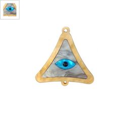 Πλέξι Ακρυλικό Στοιχείο Τρίγωνο με Μάτι Σμάλτο 39x40mm - Χρυσό Περλέ/Γκρι Περλέ/Τυρκουάζ/Μαύρο ΚΩΔ:71480827.001-NG