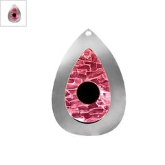 Πλέξι Ακρυλικό Μοτίφ Σταγόνα Μάτι 74x50mm - Ασημί Καθρέπτης/Ροζ Ψηφιδωτό/Μαύρο ΚΩΔ:71480941.001-NG