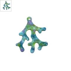 Πλέξι Ακρυλικό Μοτίφ Κοράλλι 38x47mm - Μπλε Πράσινο Περλέ Multi ΚΩΔ:71481402.297-NG