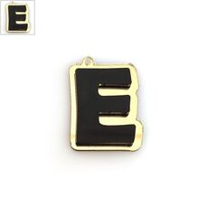 Πλέξι Ακρυλικό Μοτίφ Γράμμα "E" 30x40mm - Μαύρο/Χρυσός Καθρέπτης ΚΩΔ:71481457.005-NG