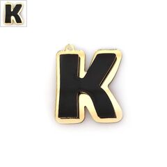 Πλέξι Ακρυλικό Μοτίφ Γράμμα "K" 35x40mm - Μαύρο/Χρυσός Καθρέπτης ΚΩΔ:71481457.011-NG