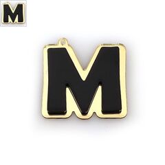 Πλέξι Ακρυλικό Μοτίφ Γράμμα "M" 41x40mm - Μαύρο/Χρυσός Καθρέπτης ΚΩΔ:71481457.013-NG