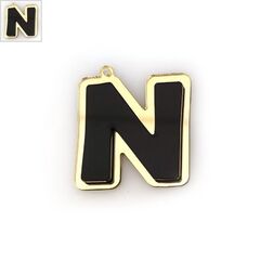 Πλέξι Ακρυλικό Μοτίφ Γράμμα "N" 40mm - Μαύρο/Χρυσός Καθρέπτης ΚΩΔ:71481457.014-NG