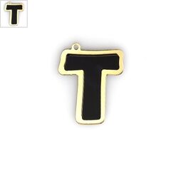 Πλέξι Ακρυλικό Μοτίφ Γράμμα "T" 40mm - Μαύρο/Χρυσός Καθρέπτης ΚΩΔ:71481457.020-NG