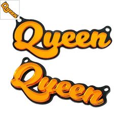 Πλέξι Ακρυλικό Στοιχείο "Queen" 64x25mm - Μαύρο/ Πορτοκαλί Καθρέπτης ΚΩΔ:71481711.001-NG