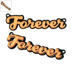 Πλέξι Ακρυλικό Στοιχείο "Forever" 74x20mm - Μαύρο/ Πορτοκαλί Ανοιχτό Καθρέπτης ΚΩΔ:71481714.001-NG