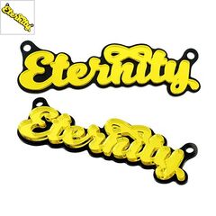 Πλέξι Ακρυλικό Στοιχείο "Eternity" Άπειρο 76x20mm - Μαύρο/ Κίτρινο Καθρέπτης ΚΩΔ:71481716.001-NG