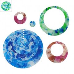 Πλέξι Ακρυλικοί Κύκλοι 82 & 61 & 44 & 26 & 13mm (5τμχ/Σετ) - Πράσινο Άσπρο Μπλε Κύμα ΚΩΔ:71481901.427-NG
