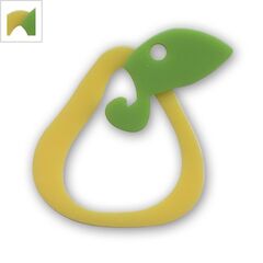 Πλέξι Ακρυλικό Μοτίφ Αχλάδι 60mm - Κίτρινο/Πράσινο ΚΩΔ:71080187.000-NG
