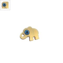 Πλέξι Ακρυλικό Ελέφαντας Περαστός Μάτι με Σμάλτο 15x12mm - Χρυσό/Γαλάζιο/Μαύρο ΚΩΔ:71440017.001-NG