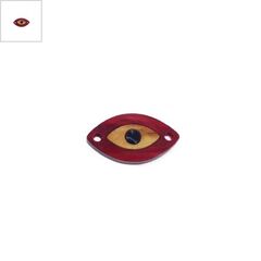 Πλέξι Ακρυλικό Στοιχείο Μάτι για Μακραμέ 25x14mm - Κόκκινο Περλέ/Χρυσό Περλέ/Μαύρο ΚΩΔ:71440024.001-NG