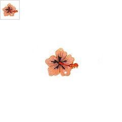 Πλέξι Ακρυλικό Μοτίφ Λουλούδι Ιβίσκος 30x25mm - Ροζ Ψηφιδωτό Γκλίτερ/Multi ΚΩΔ:71460378.293-NG