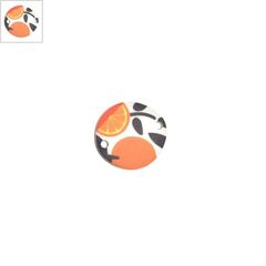 Πλέξι Ακρυλικό Στοιχείο Οβάλ Πορτοκάλι για Μακραμέ 18x20mm - Άσπρο/Multi ΚΩΔ:71460492.001-NG