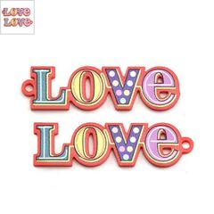 Πλέξι Ακρυλικό Μοτίφ "Love" 53x15mm - Κόκκινο/Multi ΚΩΔ:71460525.001-NG