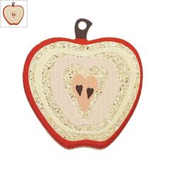 Πλέξι Ακρυλικό Μοτίφ Μήλο Καρδιά 39x43xmm - Χρυσό Γκλίτερ/ Κόκκινο/ Ροζ/ Ιβουάρ/ Καφέ ΚΩΔ:71460786.001-NG