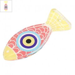 Πλέξι Ακρυλικό Μοτίφ Ψάρι Μάτι 50x19mm - Διαφανές/ Κίτρινο/ Πορτοκαλί/ Multi ΚΩΔ:71460918.001-NG