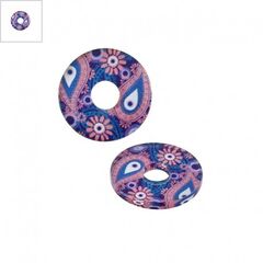 Πλέξι Ακρυλικό Στοιχείο Στρογγυλό Ντόνατ Λουλούδι Μάτι 21mm - Διαφανές/ Μπλε/ Μωβ/ Ροζ/ Multi ΚΩΔ:71460978.001-NG