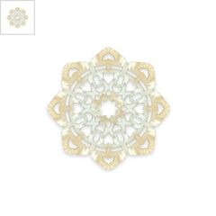Πλέξι Ακρυλικό Μοτίφ Λουλούδι Φιλιγκρί 59mm - Άσπρο Περλέ ΚΩΔ:71480811.035-NG