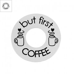 Ανοξείδωτο Ατσάλι 304 Κύκλος “COFFEE” για Μακραμέ 18mm/1.3mm - Ατσάλι/ Μαύρο ΚΩΔ:S0619.001002-NG