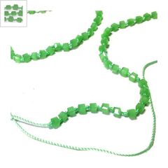 Αλυσίδα Ροζάριο σε κορδόνι με γυάλινες χάντρες 3mm (176 Tμχ) - Ματ Πράσινο ΚΩΔ:75770002.004-NG
