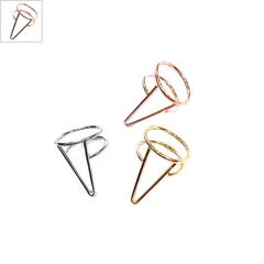 Μεταλλικό Ορειχάλκινο (Μπρούτζινο) Δαχτυλίδι 20x30mm - Ε-Ροζ Χρυσό ΚΩΔ:78010379.332-NG