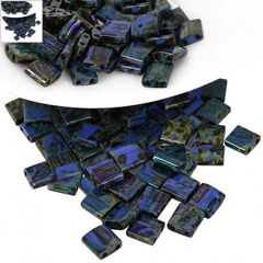Miyuki Tila Χάντρα Τετράγωνη 5mm/1.9mm (8gr) (~97τμχ) (4518) - 4518 - Picasso Μπλε Cobalt ΚΩΔ:75140004.023-NG