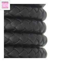 Συνθετικό Δερμάτινο Κορδόνι Στρογγυλό Πλεκτό 10mm - Ροζ ΚΩΔ:77020074.030-NG