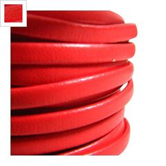 Συνθετικό Δερμάτινο Κορδόνι Πλακέ 5mm (10μέτρα) - Κόκκινο ΚΩΔ:77020113.002-NG