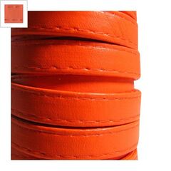 Συνθετικό Δερμάτινο Κορδόνι Πλακέ με Ραφή 10mm (5μέτρα) - Πορτοκαλί ΚΩΔ:77020115.005-NG