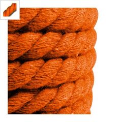 Κορδόνι Βαμβακερό Στριφτό Στρογγυλό 10mm (5 μέτρα) - Πορτοκαλί ΚΩΔ:77020120.005-NG