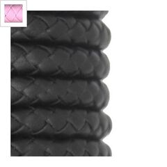 Συνθετικό Δερμάτινο Κορδόνι Στρογγυλό Πλεκτό 8mm - Ροζ ΚΩΔ:77020073.030-NG