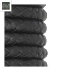 Συνθετικό Δερμάτινο Κορδόνι Στρογγυλό Πλεκτό 8mm - Γκρι Σκούρο ΚΩΔ:77020073.037-NG