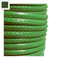 Συνθετικό Δερμάτινο Κορδόνι Στρογγυλό με Ραφή 5mm - Πράσινο Σκούρο ΚΩΔ:77020071.014-NG
