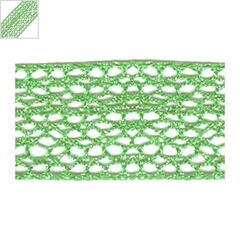 Κορδέλα  Δίχτυ  Συνθετική  25mm  (10  γιάρδες/πακέτο) - Πράσινο/Ασημί ΚΩΔ:77090217.007-NG