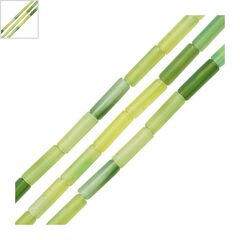 Ημιπολύτιμη Πέτρα Αχάτης Σωληνάκι 4x13mm (30τμχ) (Ø1mm) - Πράσινο Διαφανές ΚΩΔ:72000309.005-NG