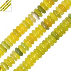 Ημιπολύτιμη Πέτρα Αχάτης Ροδέλα 6/2mm (Ø0.5mm) (~165τμχ) - Κίτρινο/ Λαχανί ΚΩΔ:72000324.008-NG