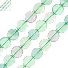 Ημιπολύτιμη Πέτρα Φλουορίτης Χάντρα Στρογγυλή 10mm (Ø1mm) - Πράσινο Διαφανές/Μωβ Διαφανές ΚΩΔ:72000269.016-NG