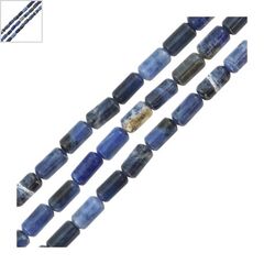 Ημιπολύτιμη Πέτρα Σοδαλίτης Σωληνάκι 4x8mm (48τμχ) (Ø1mm) - Μπλε/ Μαύρο/ Άσπρο ΚΩΔ:72000308.005-NG