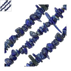 Ημιπολύτιμη Πέτρα Λάπις Χάντρα 6x8mm (275τμχ) (Ø1mm) - Μπλε Σκούρο/ Γκρι ΚΩΔ:72000313.006-NG