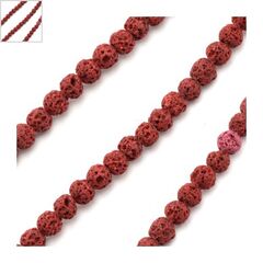 Λάβα Χάντρα Στρογγυλή Κόκκινο (~4mm) (~46τμχ) - Κόκκινο ΚΩΔ:72212048.005-NG