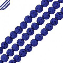 Λάβα Χάντρα Στρογγυλή Μπλε (~4mm) (Ø~0.4mm) (~92τμχ) - Μπλε ΚΩΔ:72212056.013-NG